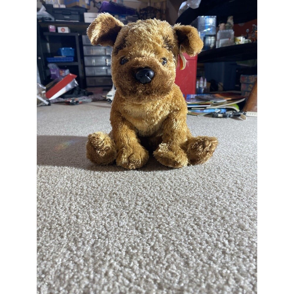 Ty Classic Hutch Dog Plush Brown Tan Floppy Red Collar 2004 Vintage 11"
